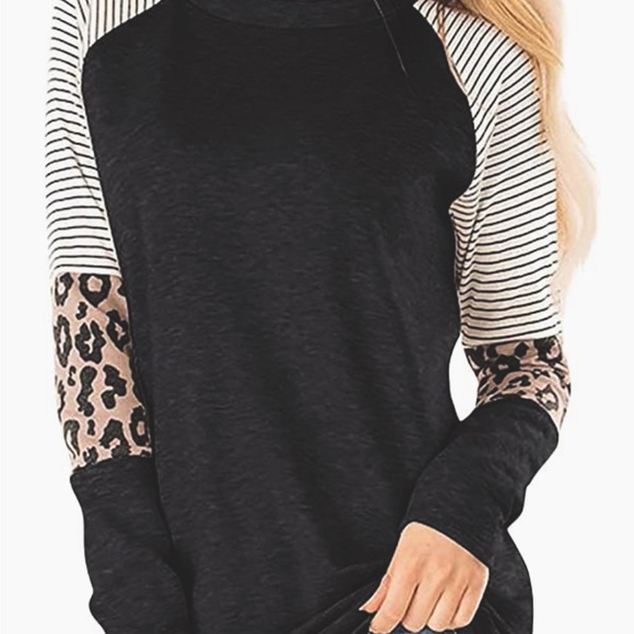 NWOT Tunic Top, Leopard/Strip Print 2X - Picture 1 of 3